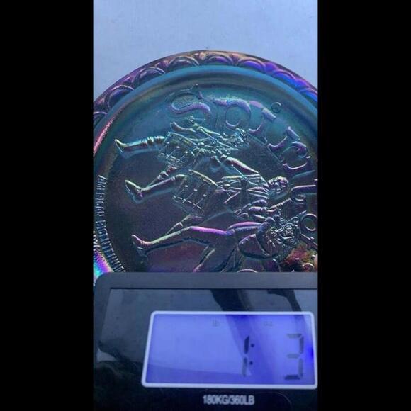 Blue Carnival Glass Spirit of ‘76 American Bicentennial Decorative Plate 1976 - Picture 8 of 8